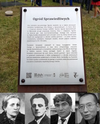 ogród sprawiedliwych- tablica