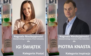 Iga Swiatek i Piotr Knast laureatami Nagrody Nieobojetnosci OIPC Nagroda Nieobojętnosci