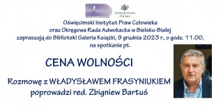 Zapraszamy na spotkanie z Wladysławem Frasyniukiem Zapraszamy na spotkanie z Władysławem Frasyniukiem