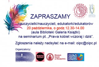 Prawa kobiet wczoraj prawa kobiet dzis seminarium dla nauczycieli